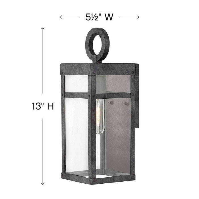 Porter Outdoor Wall Light - line drawing.