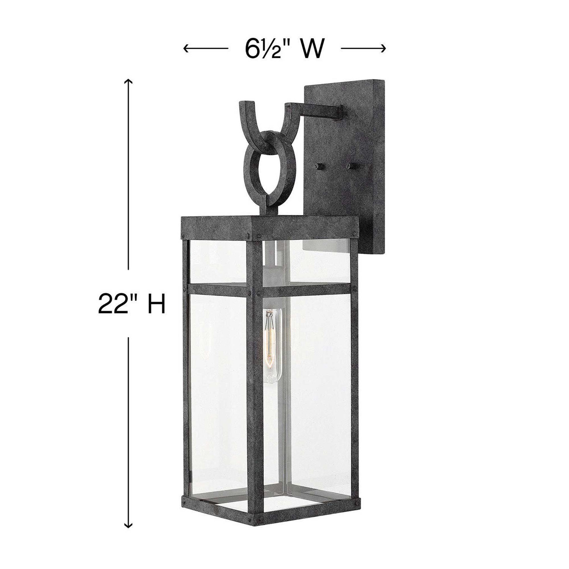 Porter Outdoor Wall Light - line drawing.