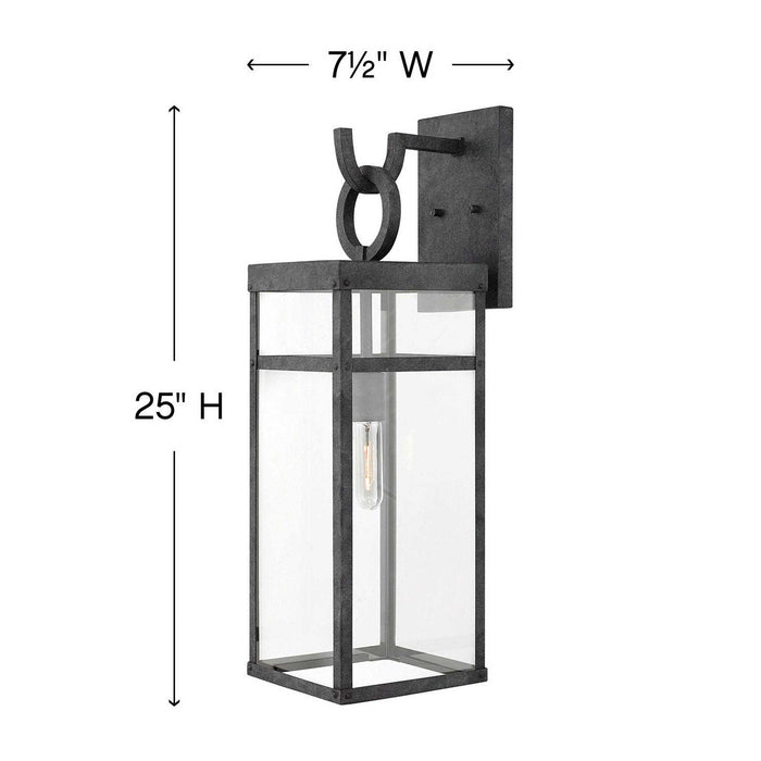 Porter Outdoor Wall Light - line drawing.