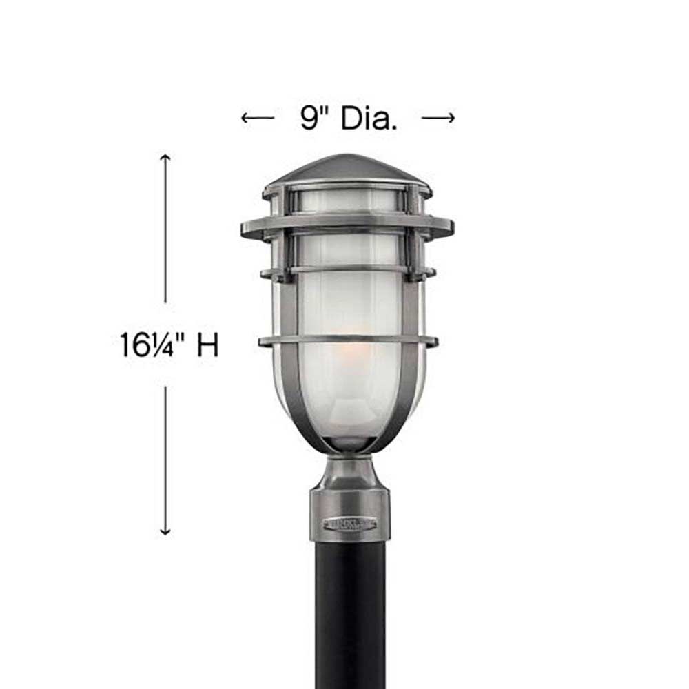 Reef Outdoor Post Light - line drawing.