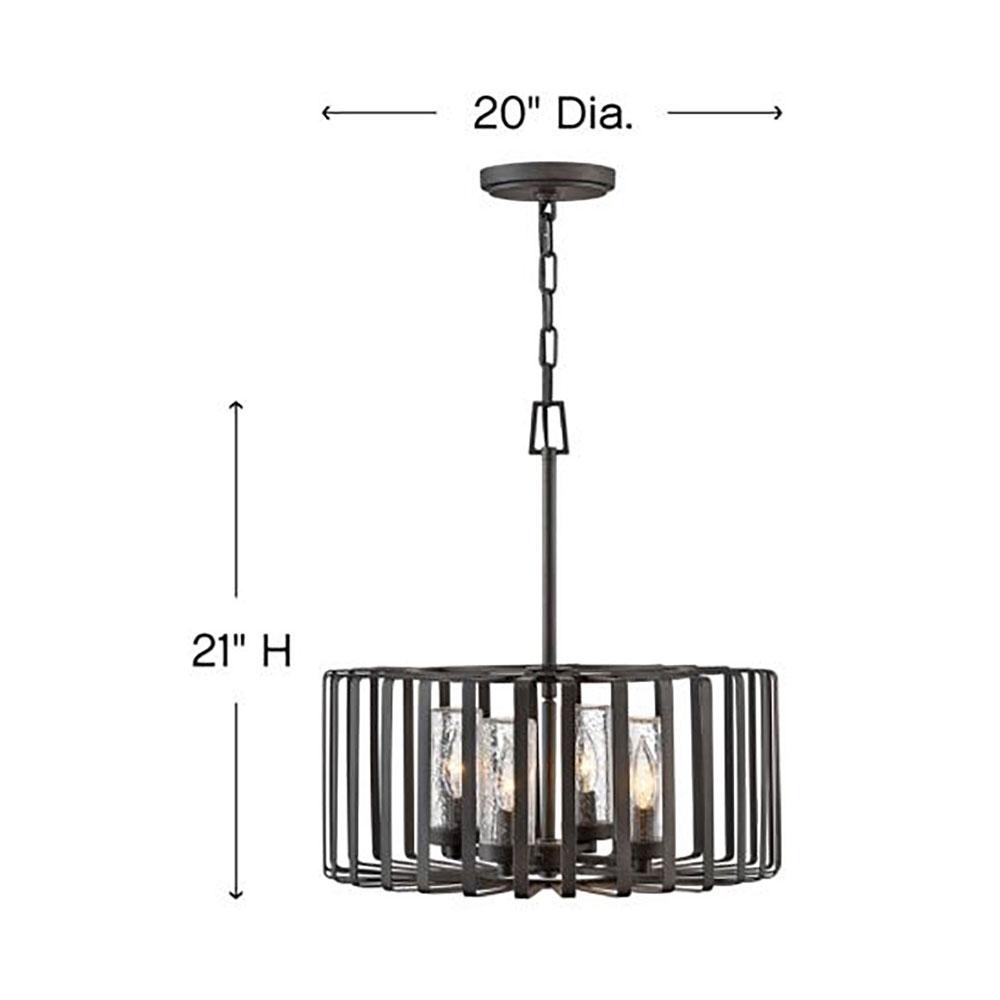 Reid Outdoor Pendant Light - line drawing.