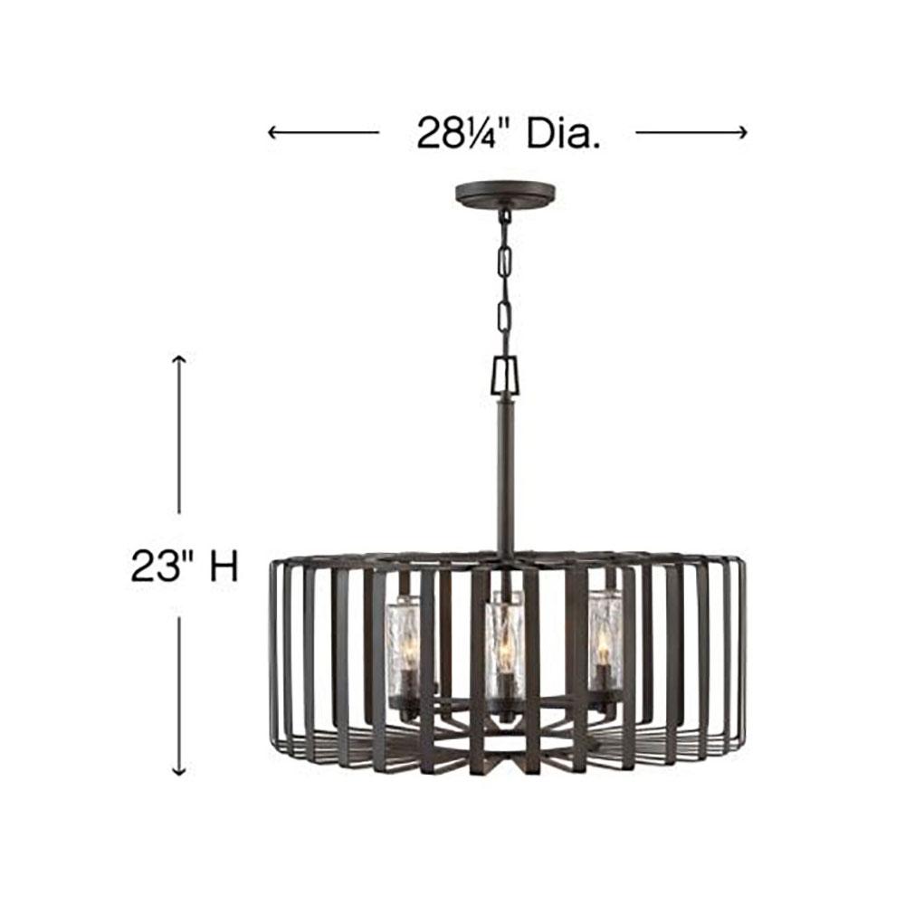 Reid Outdoor Pendant Light - line drawing.