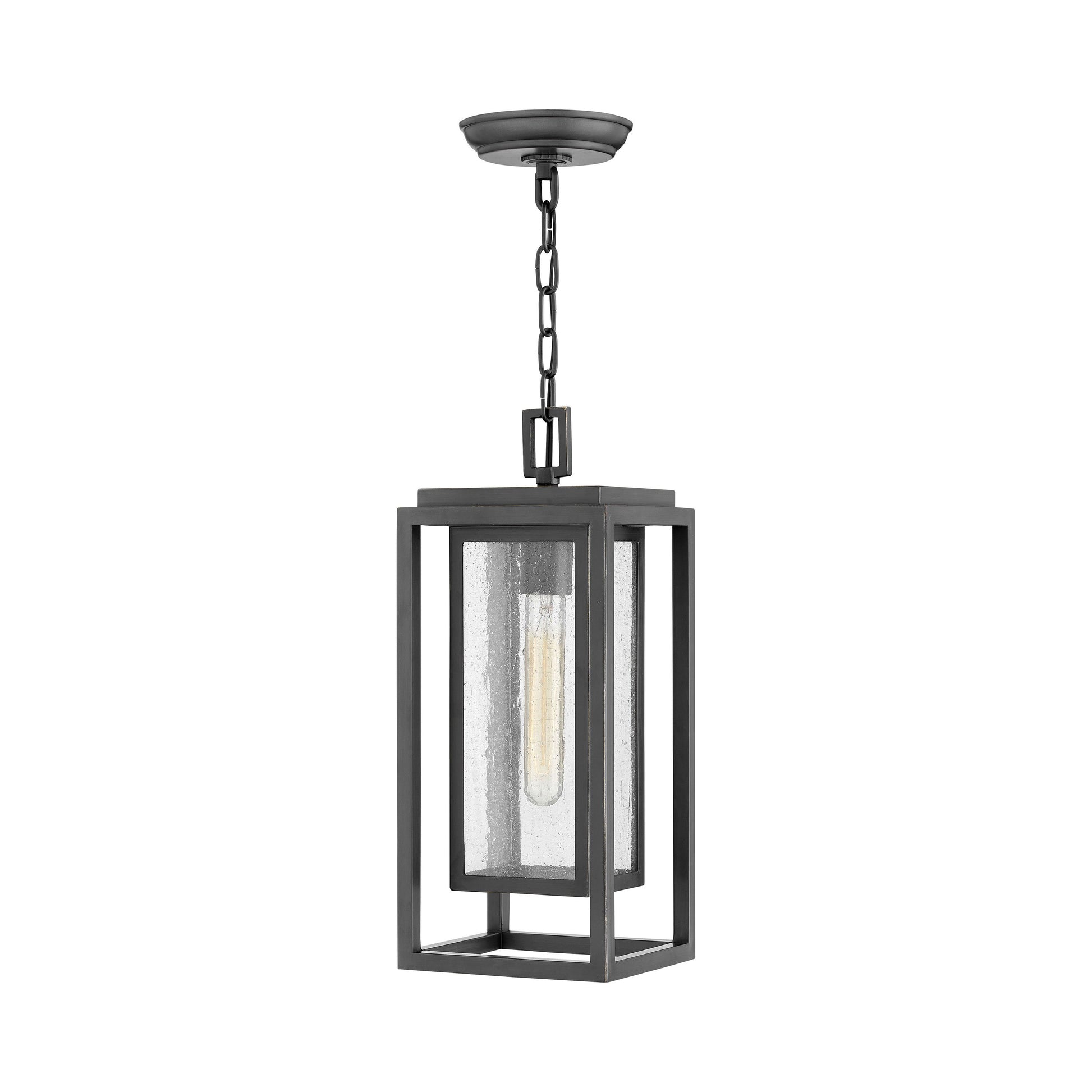 Republic Outdoor Pendant Light in Oil Rubbed Bronze (Bulb Not Included).