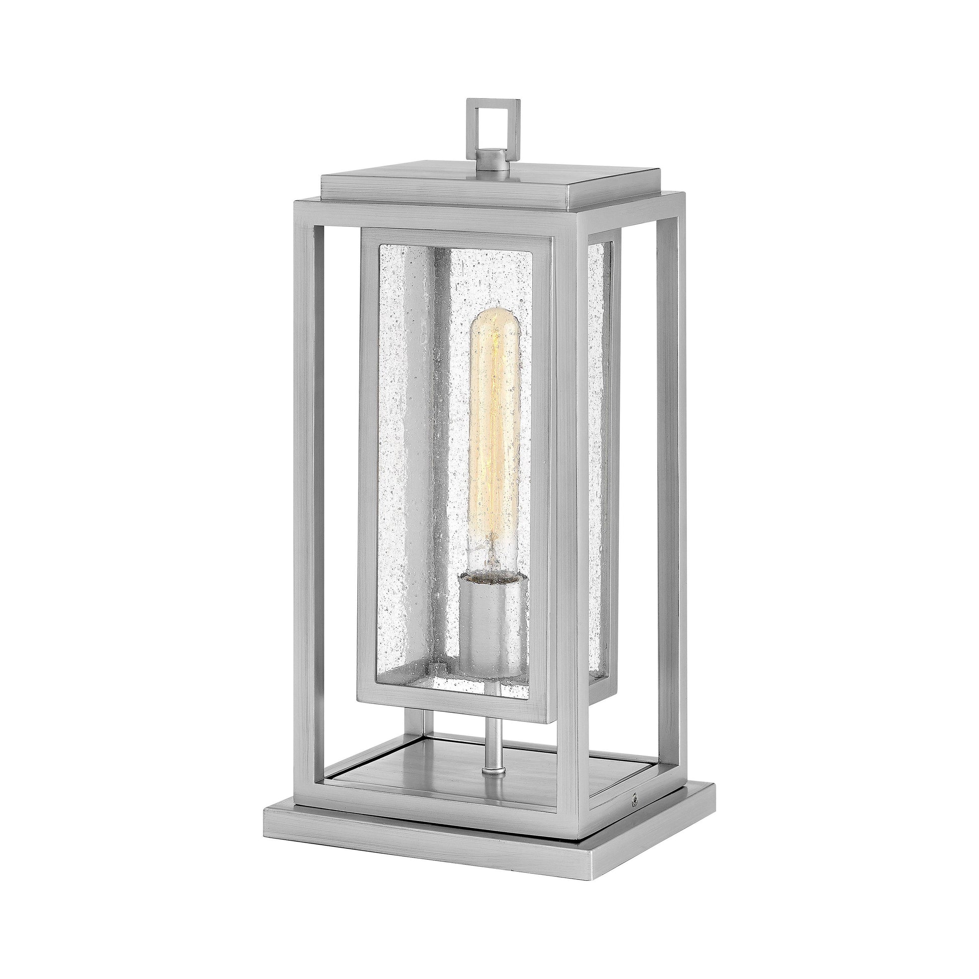 Republic Outdoor Pier Mount Light in Satin Nickel (Bulb Not Included).