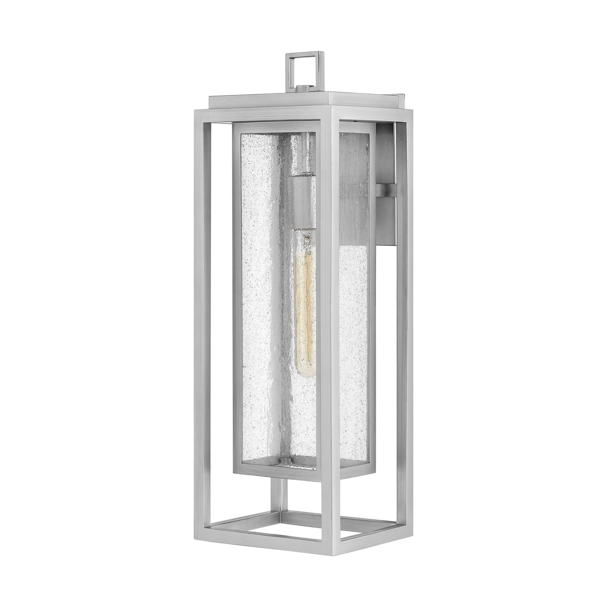Republic Outdoor Wall Light in Satin Nickel (Large).