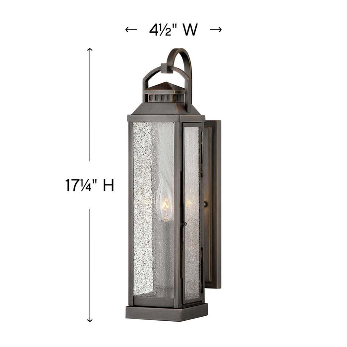 Revere Outdoor Wall Light - line drawing.