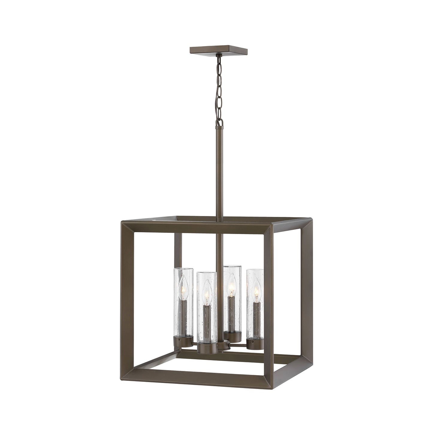 Rhodes Outdoor Pendant Light in Warm Bronze.