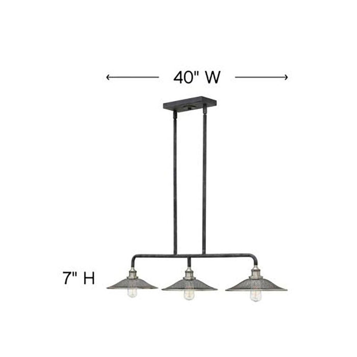 Rigby Linear Pendant Light - line drawing.