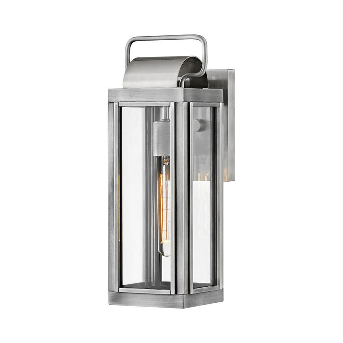 Sag Harbor Outdoor Wall Light in Small/Antique Brushed Aluminum.
