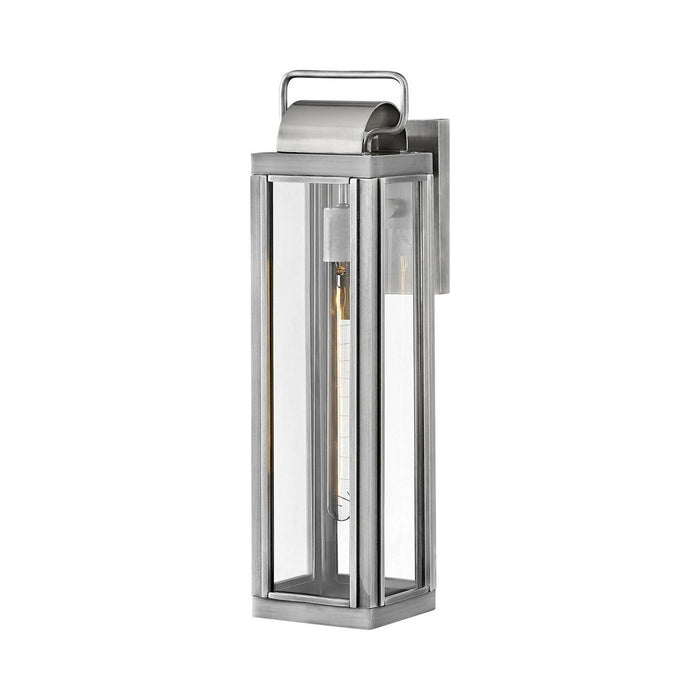 Sag Harbor Outdoor Wall Light in Large/Antique Brushed Aluminum.