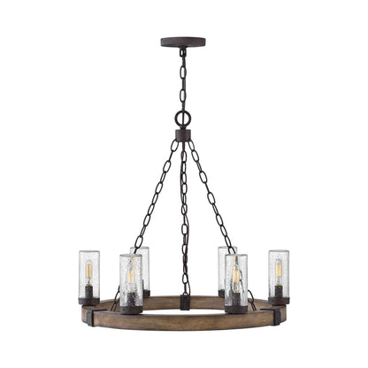 Sawyer Outdoor Chandelier in Sequoia (6-Light).