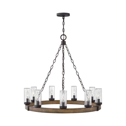 Sawyer Outdoor Chandelier in Sequoia (9-Light).