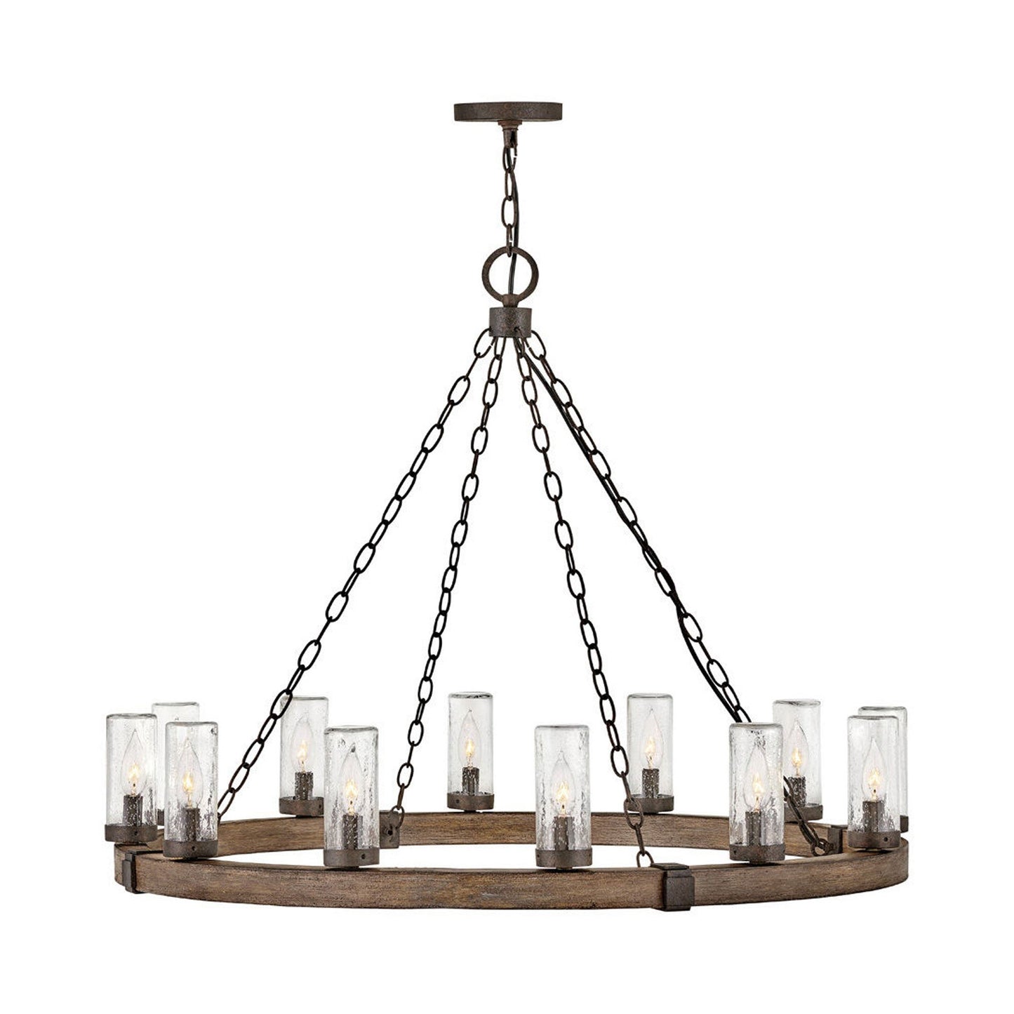 Sawyer Outdoor Chandelier in Sequoia (12-Light).