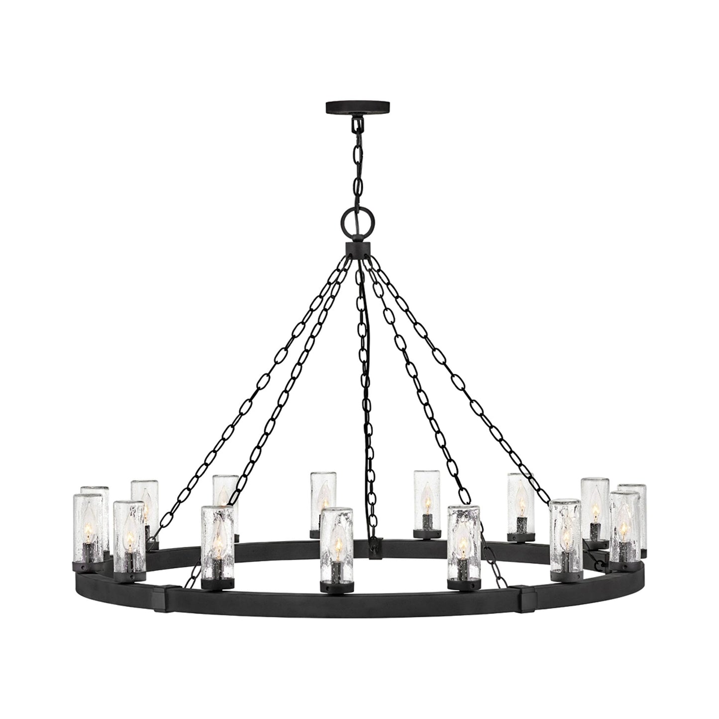 Sawyer Outdoor Chandelier in Black (15-Light).