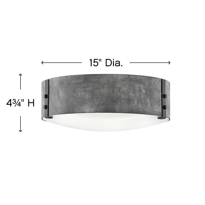 Sawyer Outdoor Flush Mount Ceiling Light - line drawing.