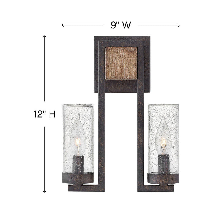 Sawyer Outdoor Wall Light - line drawing.