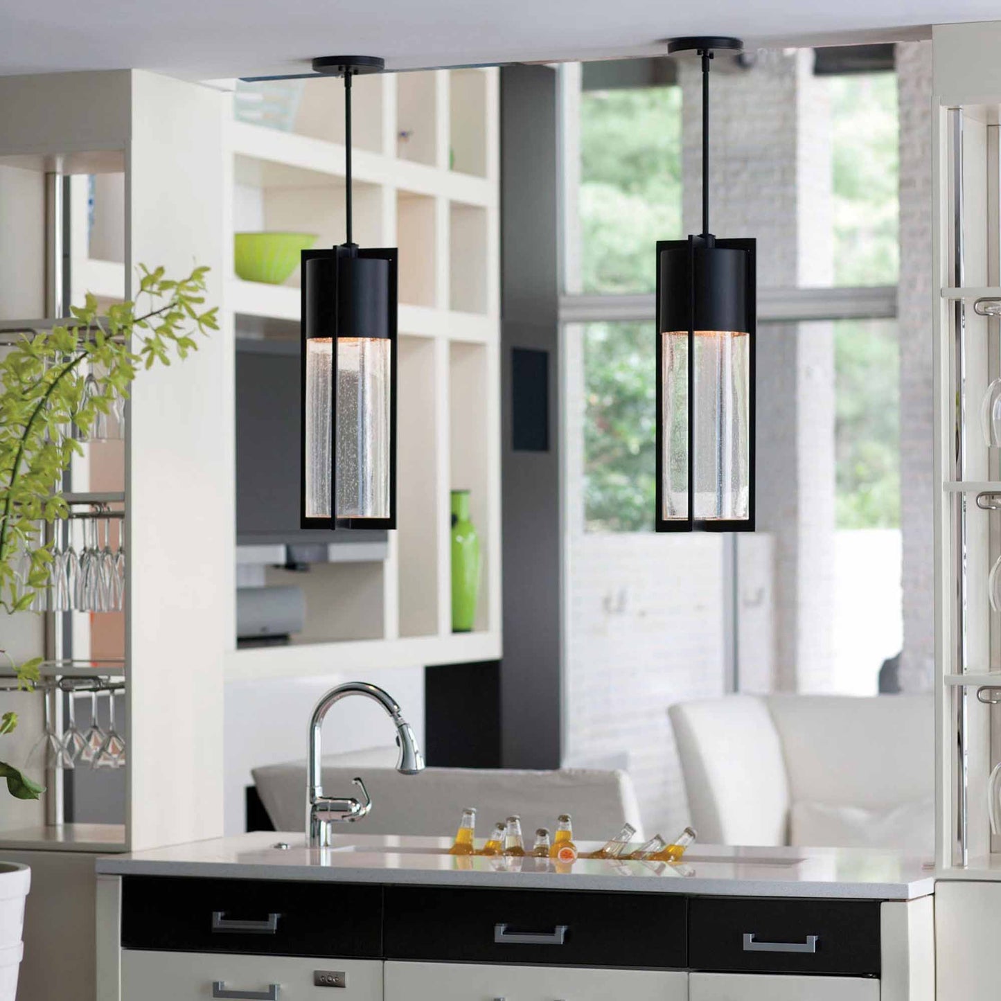 Shelter Outdoor Pendant Light in kitchen.