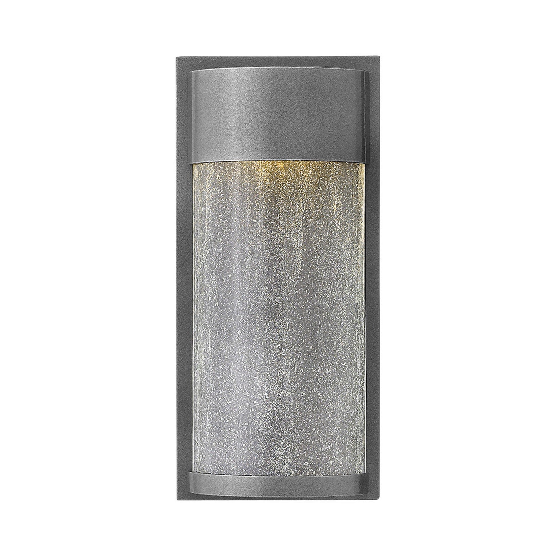 Shelter Outdoor Wall Light in Small Half-Round/Hematite.