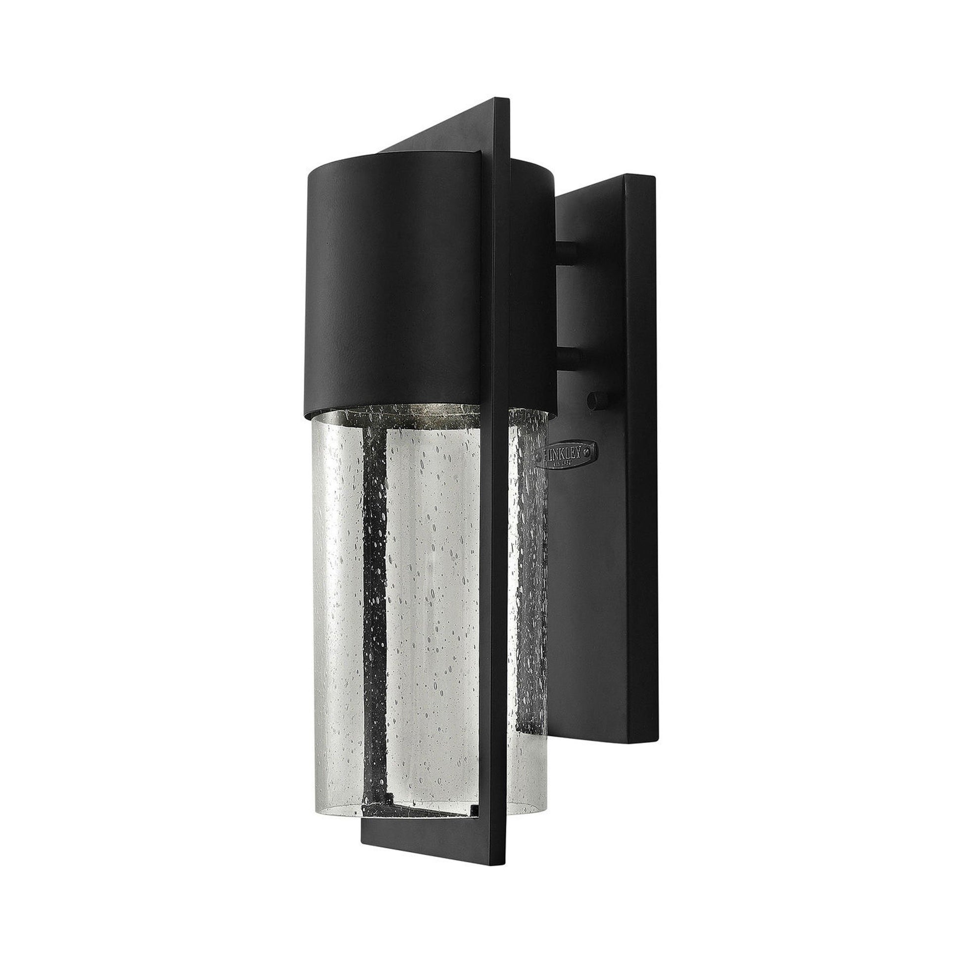 Shelter Outdoor Wall Light in Medium Round/Black.
