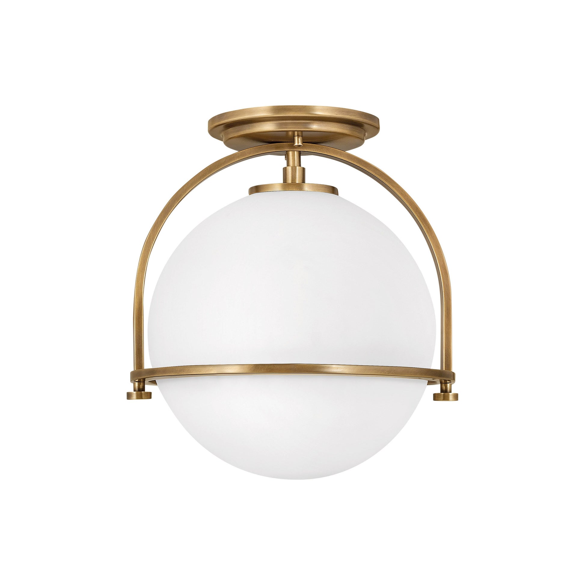 Somerset Semi Flush Mount Ceiling Light in Heritage Brass.