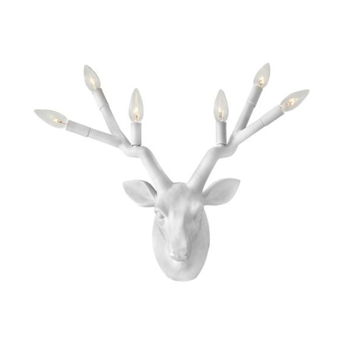 Stag Wall Light in Chalk White.