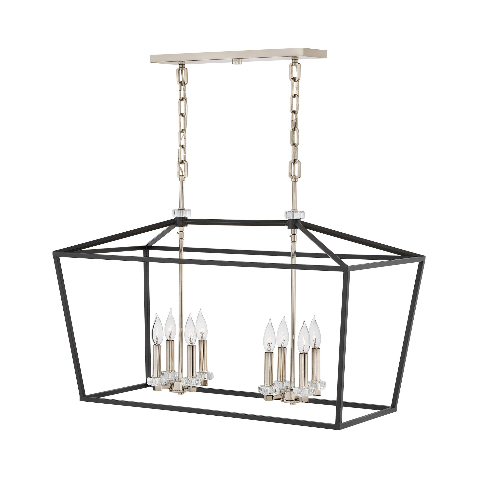 Stinson Linear Pendant Light in Black (8-Light).