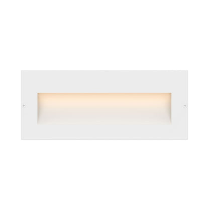 Taper LED Step Light in Wide Horizontal/Satin White.