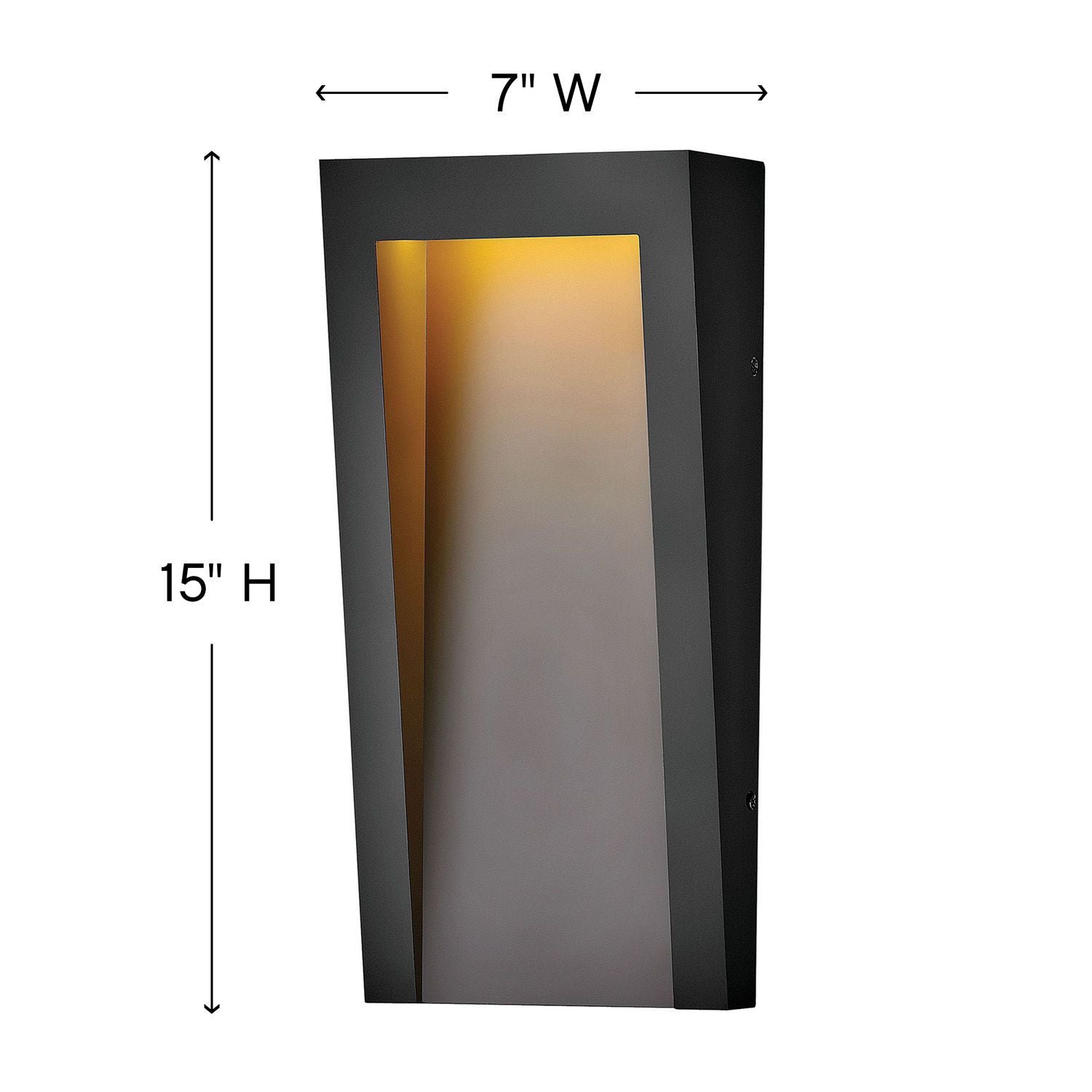 Taper Outdoor LED Wall Light - line drawing.