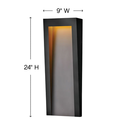 Taper Outdoor LED Wall Light - line drawing.