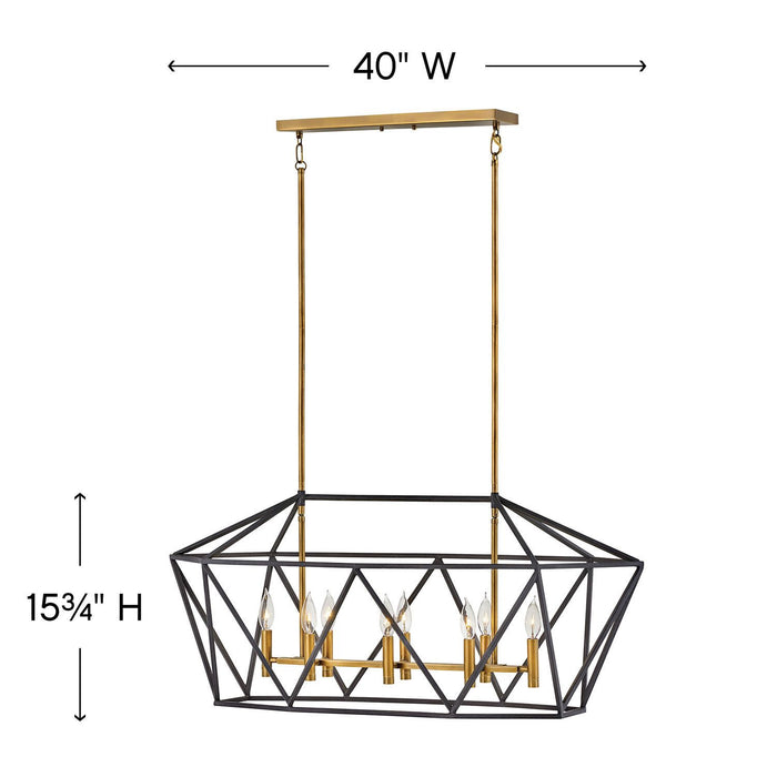 Theory Linear Pendant Light - line drawing.