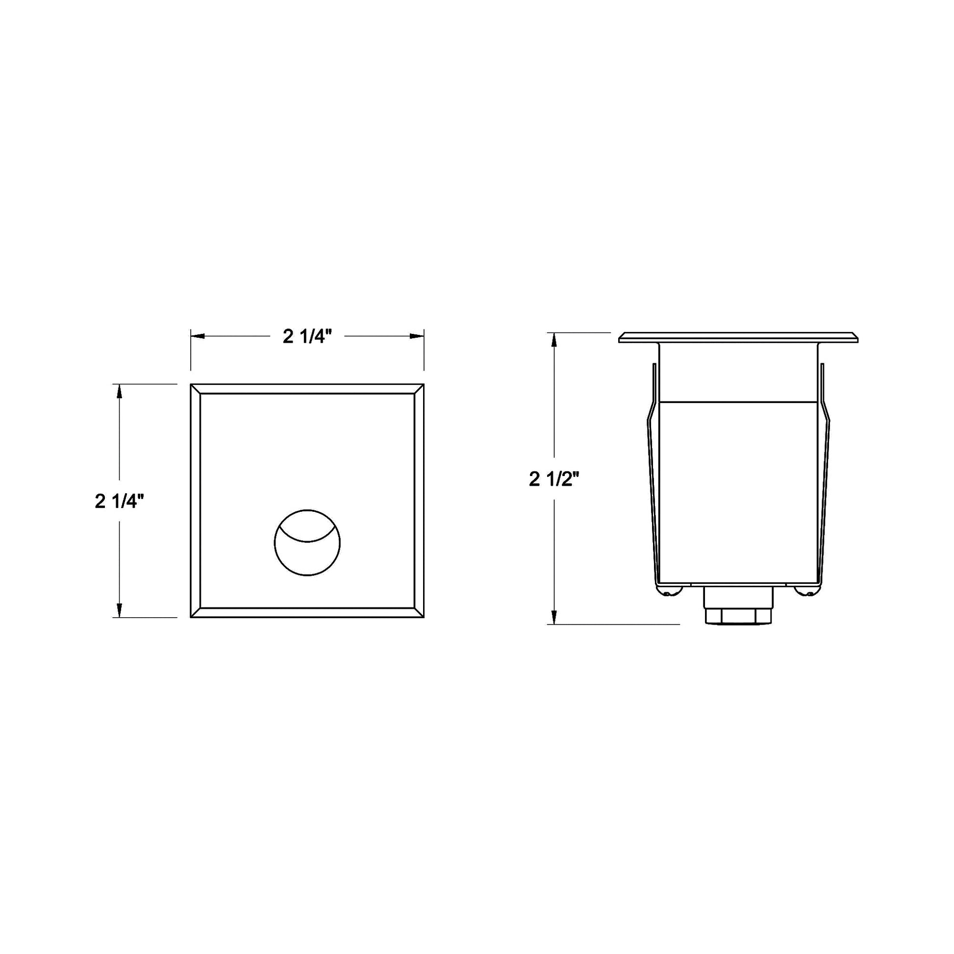 Tilt Suare Outdoor LED Wall Light - line drawing.