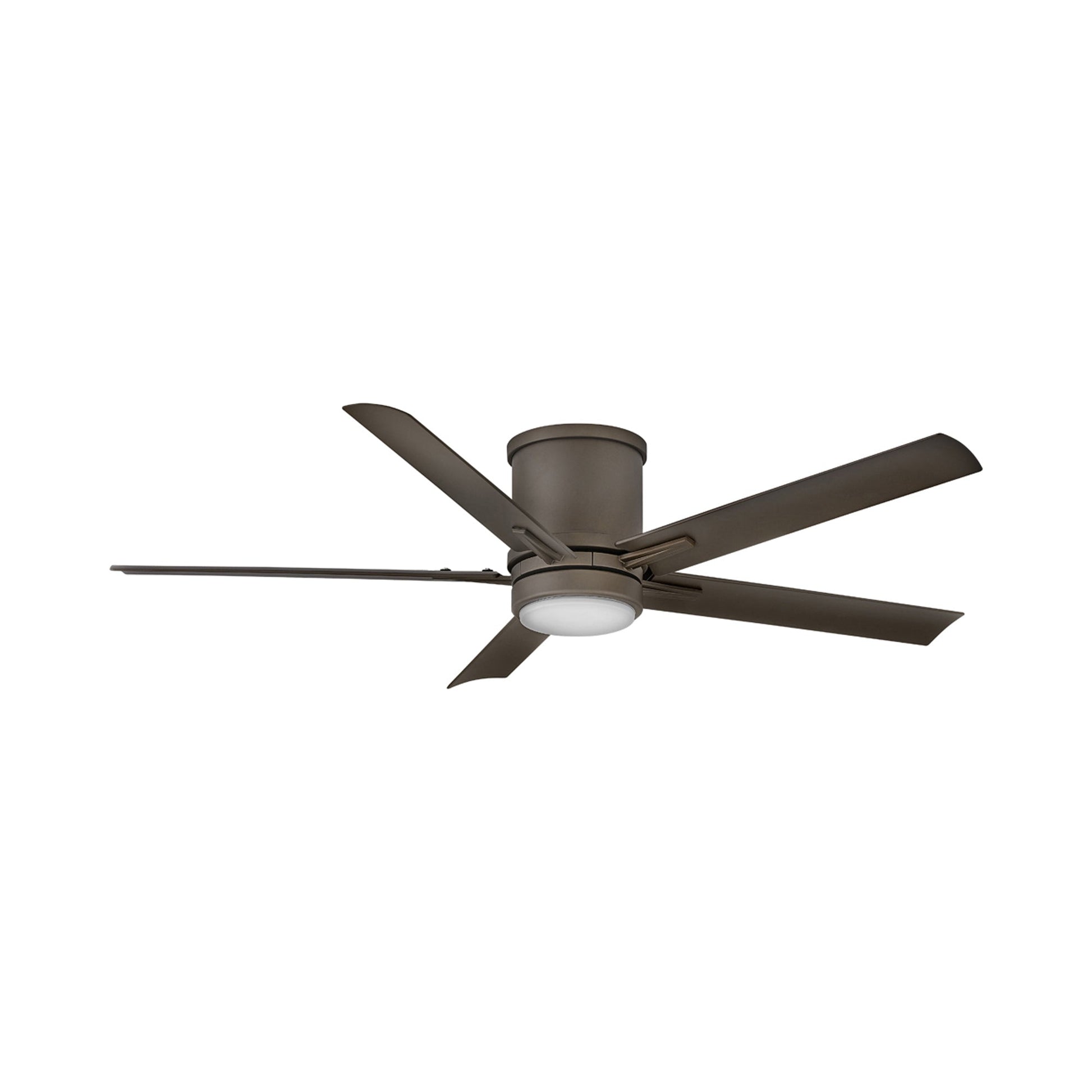 Vail LED Flush Mount Ceiling Fan in Metallic Matte Bronze.