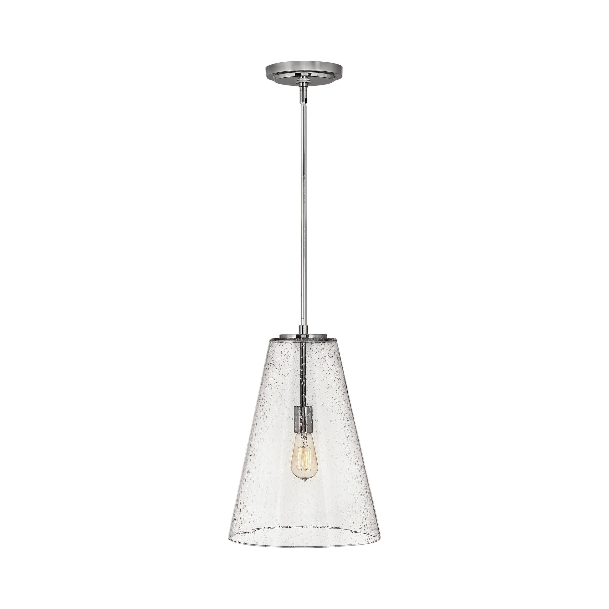 Vance Pendant Light in Polished Nickel.