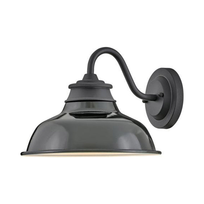 Wallace Outdoor Wall Light in Museum Black With Gloss Black Accent.