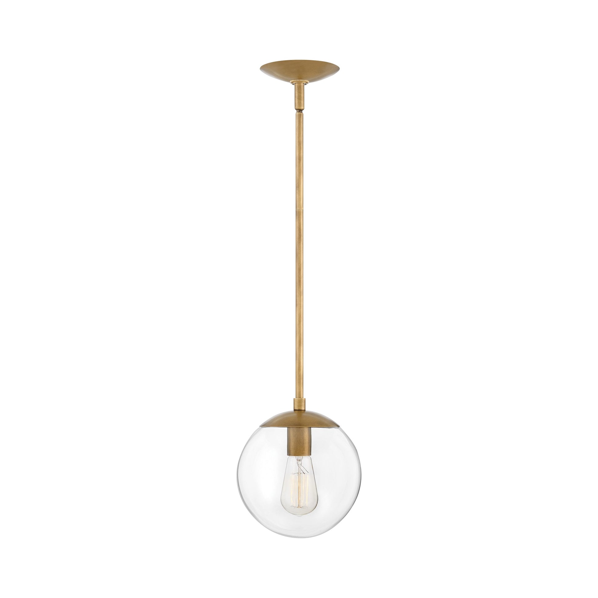 Warby Pendant Light in Heritage Brass.