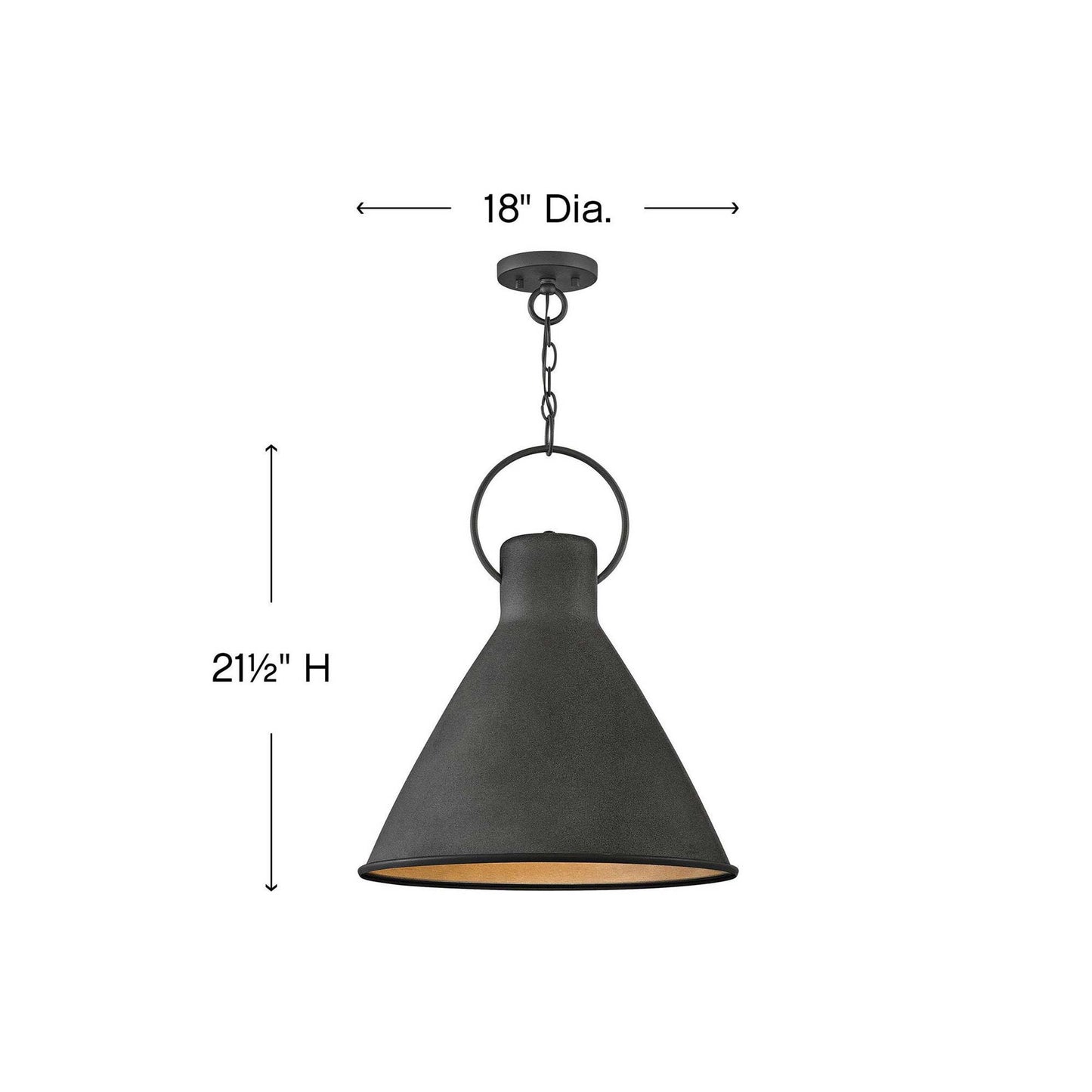 Winnie Pendant Light - line drawing.