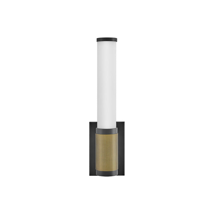 Zevi LED Bath Vanity Light in Black/Lacquered Brass (Small).