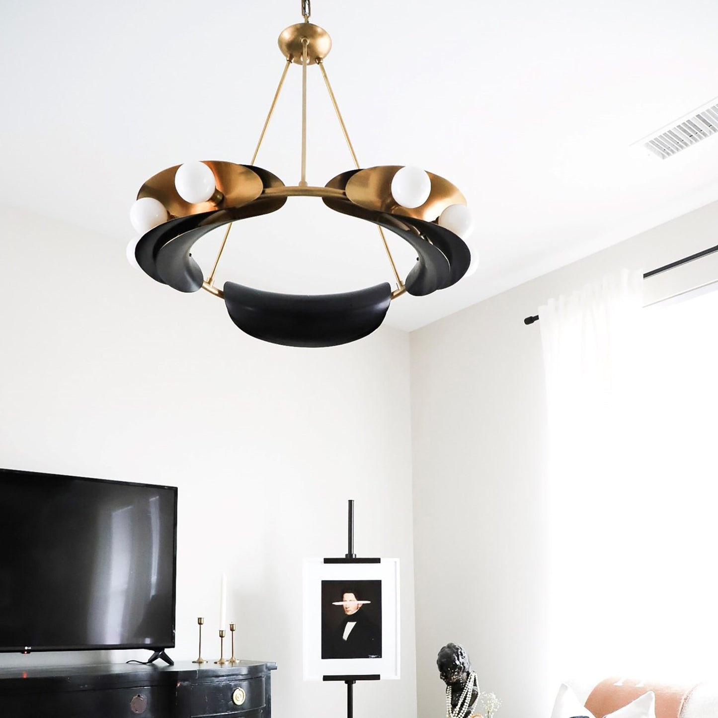 Hopper Chandelier in living room.