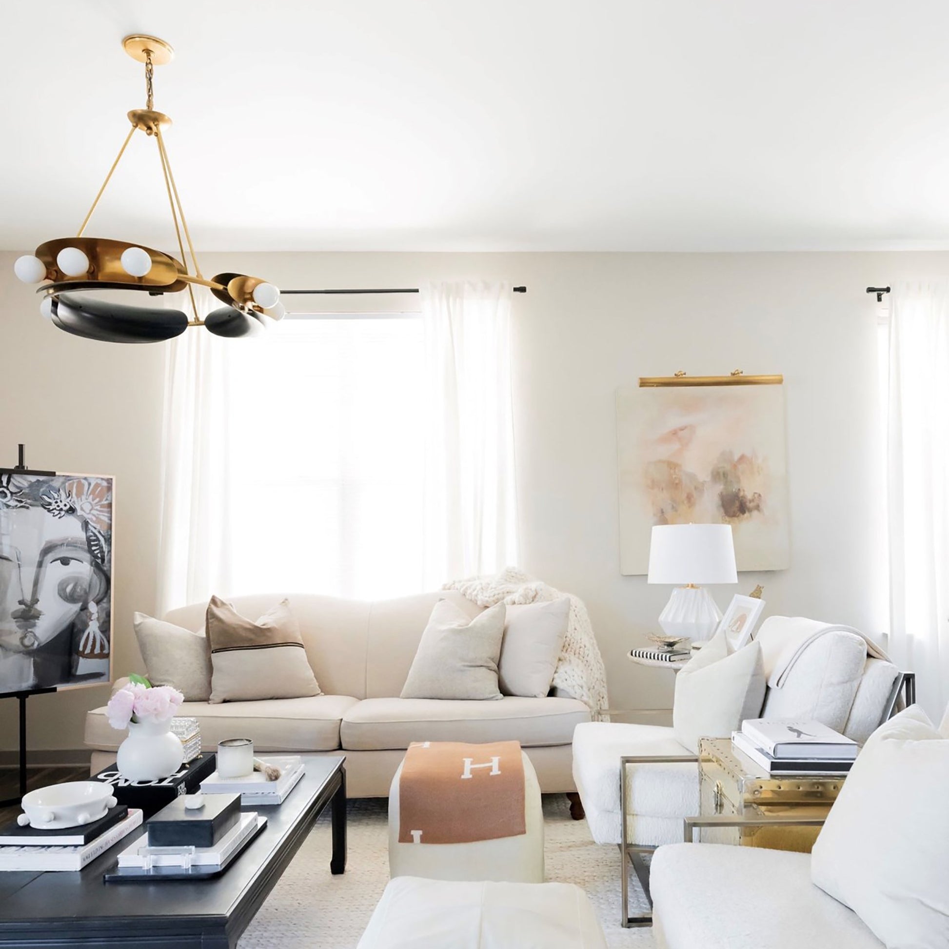 Hopper Chandelier in living room.