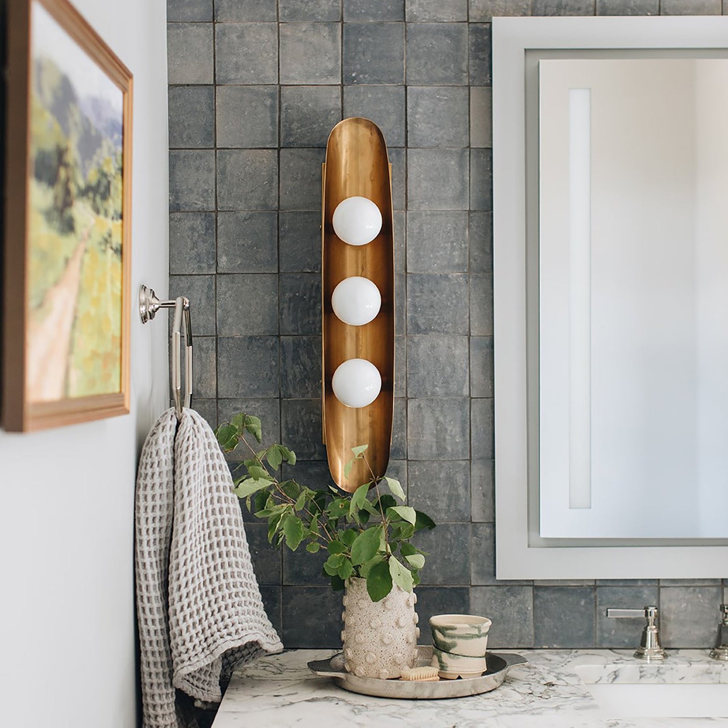 Hopper Wall Light in bathroom.