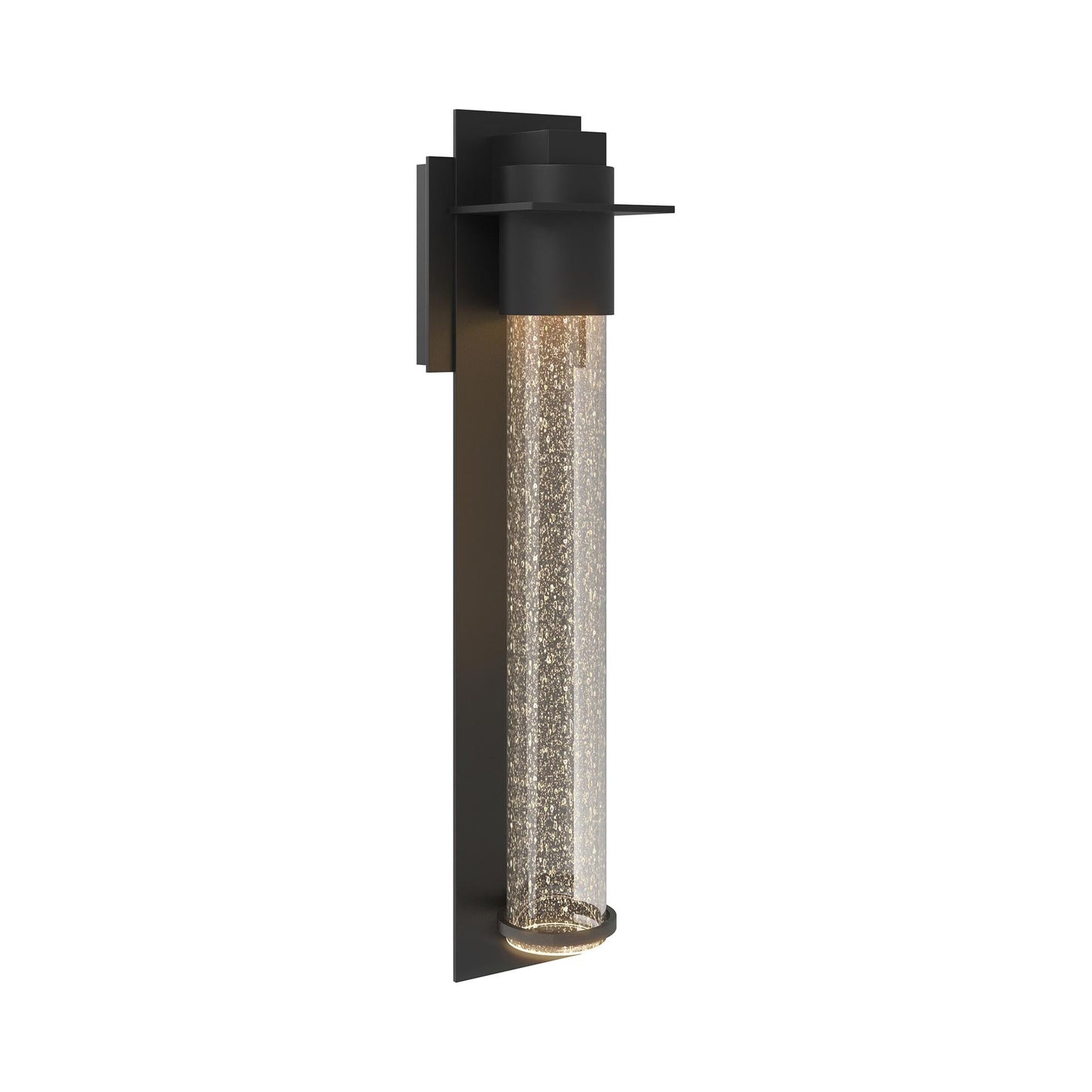 Airis Coastal Outdoor Wall Light in Coastal Black/Seeded Clear Glass.