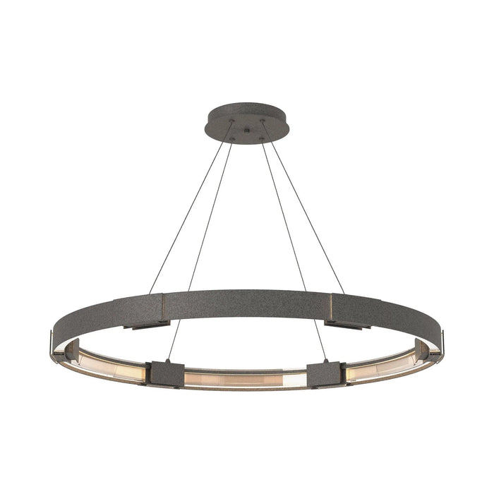 Aura LED Pendant Light in Natural Iron/Clear Glass.