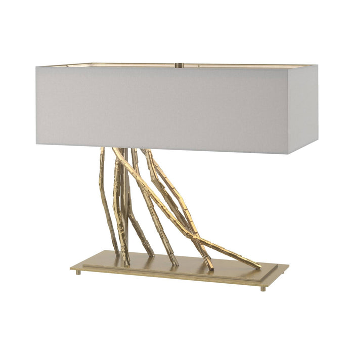 Brindille Table Lamp in Modern Brass/Light Grey.