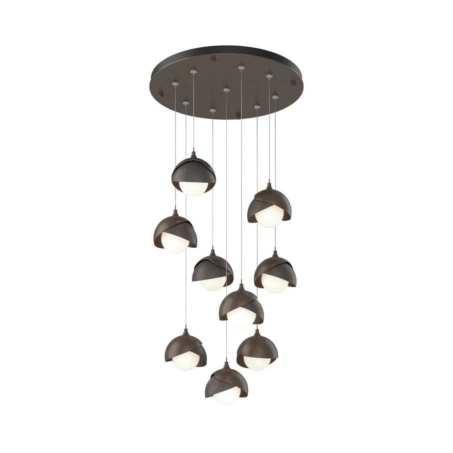 Brooklyn Standard Round Multi Light Pendant Light in Bronze/Dark Smoke (Standard).