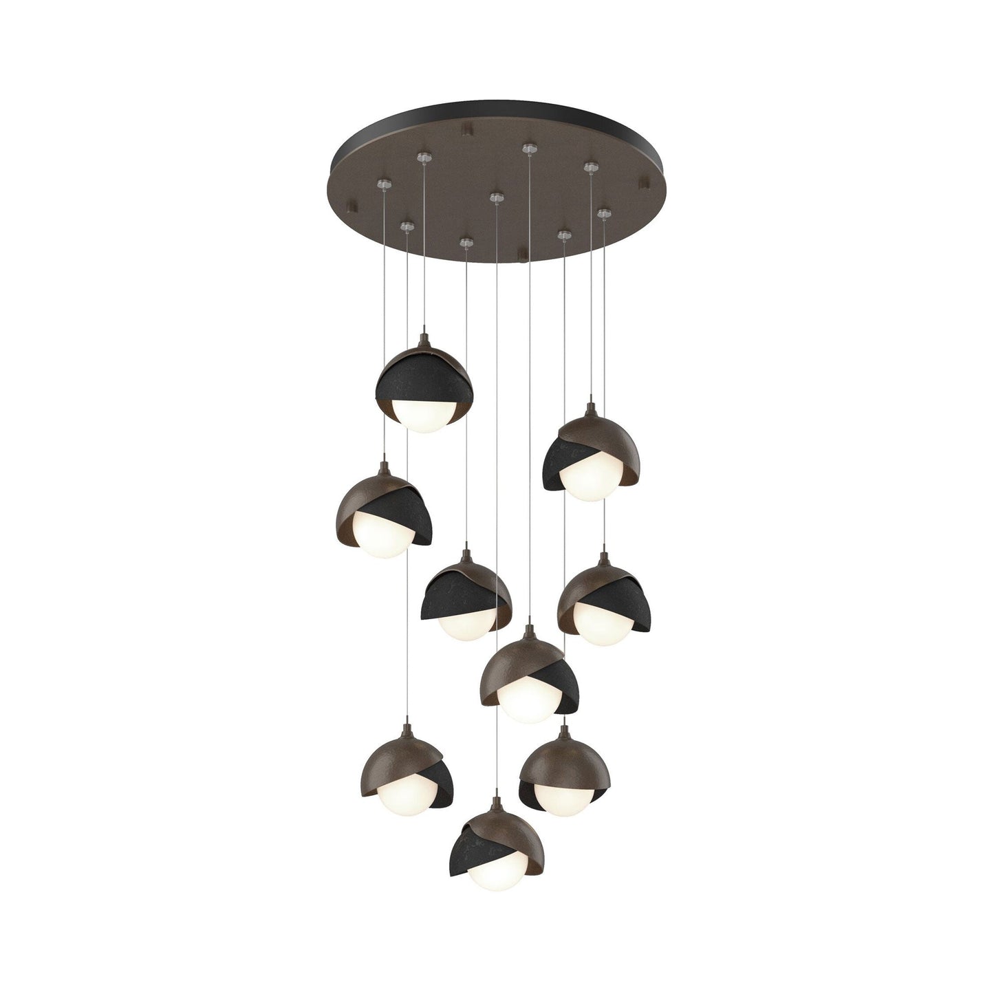 Brooklyn Standard Round Multi Light Pendant Light in Bronze/Black (Standard).
