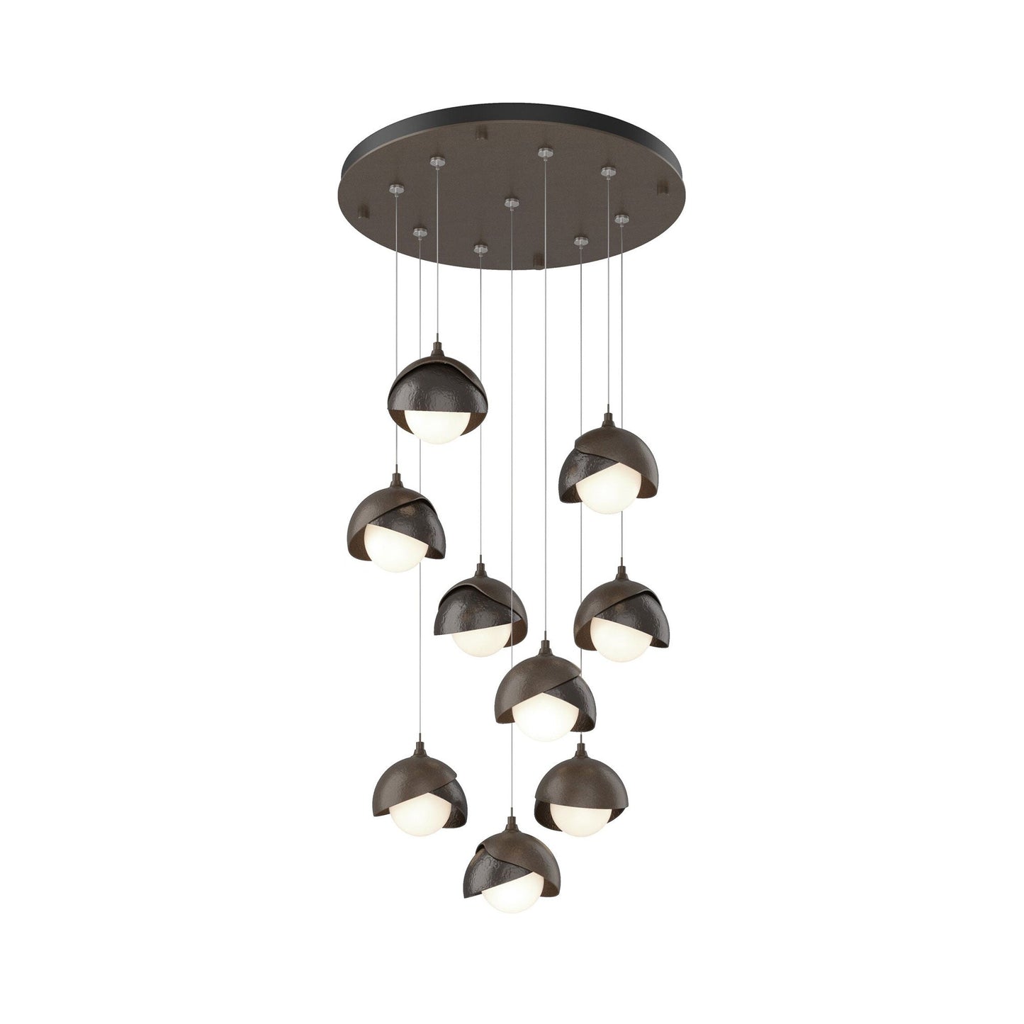 Brooklyn Standard Round Multi Light Pendant Light in Bronze/Oil Rubbed Bronze (Standard).