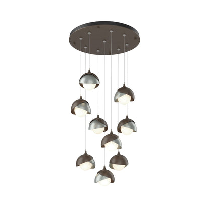 Brooklyn Standard Round Multi Light Pendant Light in Bronze/Vintage Platinum (Standard).
