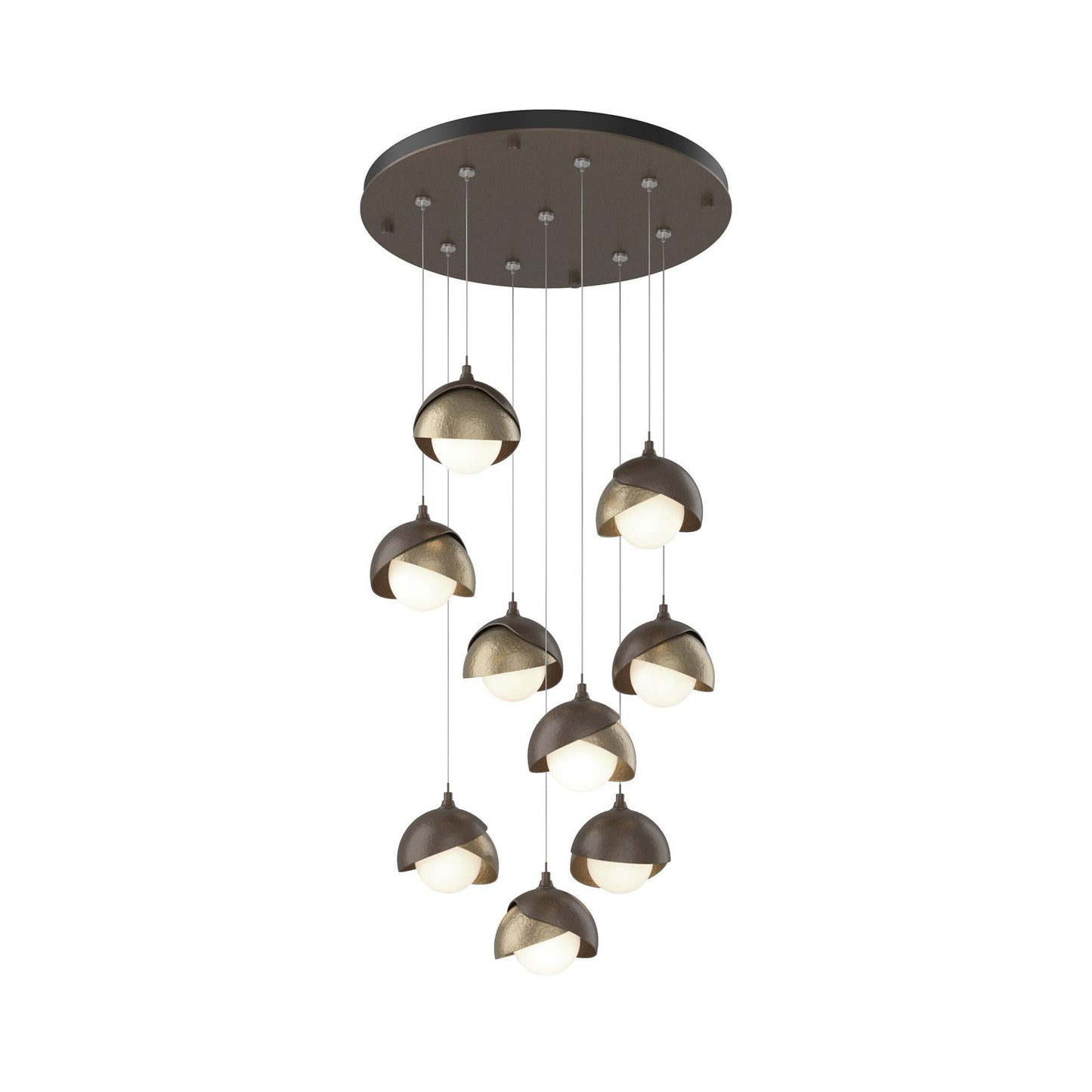 Brooklyn Standard Round Multi Light Pendant Light in Bronze/Soft Gold (Standard).