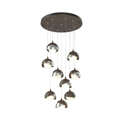 Brooklyn Standard Round Multi Light Pendant Light in Bronze/Sterling (Standard).