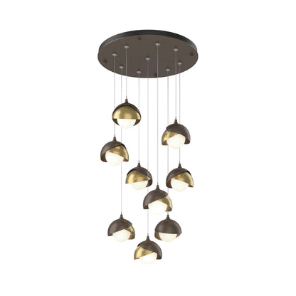 Brooklyn Standard Round Multi Light Pendant Light in Bronze/Modern Brass (Standard).